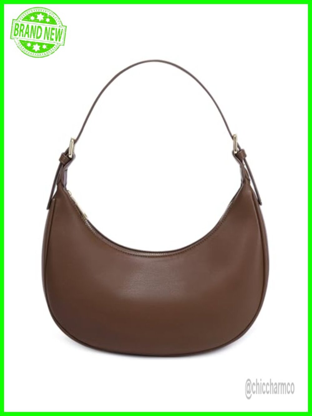 Small Crescent Faux Leather Hobo Shoulder Bag Crossbody Clutch